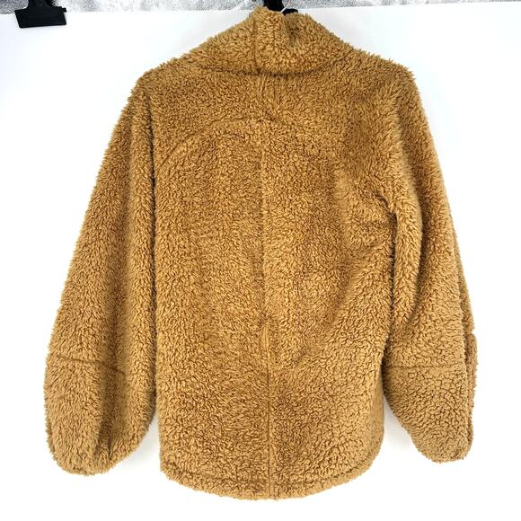 Lululemon Warm Restore Sherpa Pullover Gold Buff Mock neck Women's Size XS/Small - Picture 3 of 10